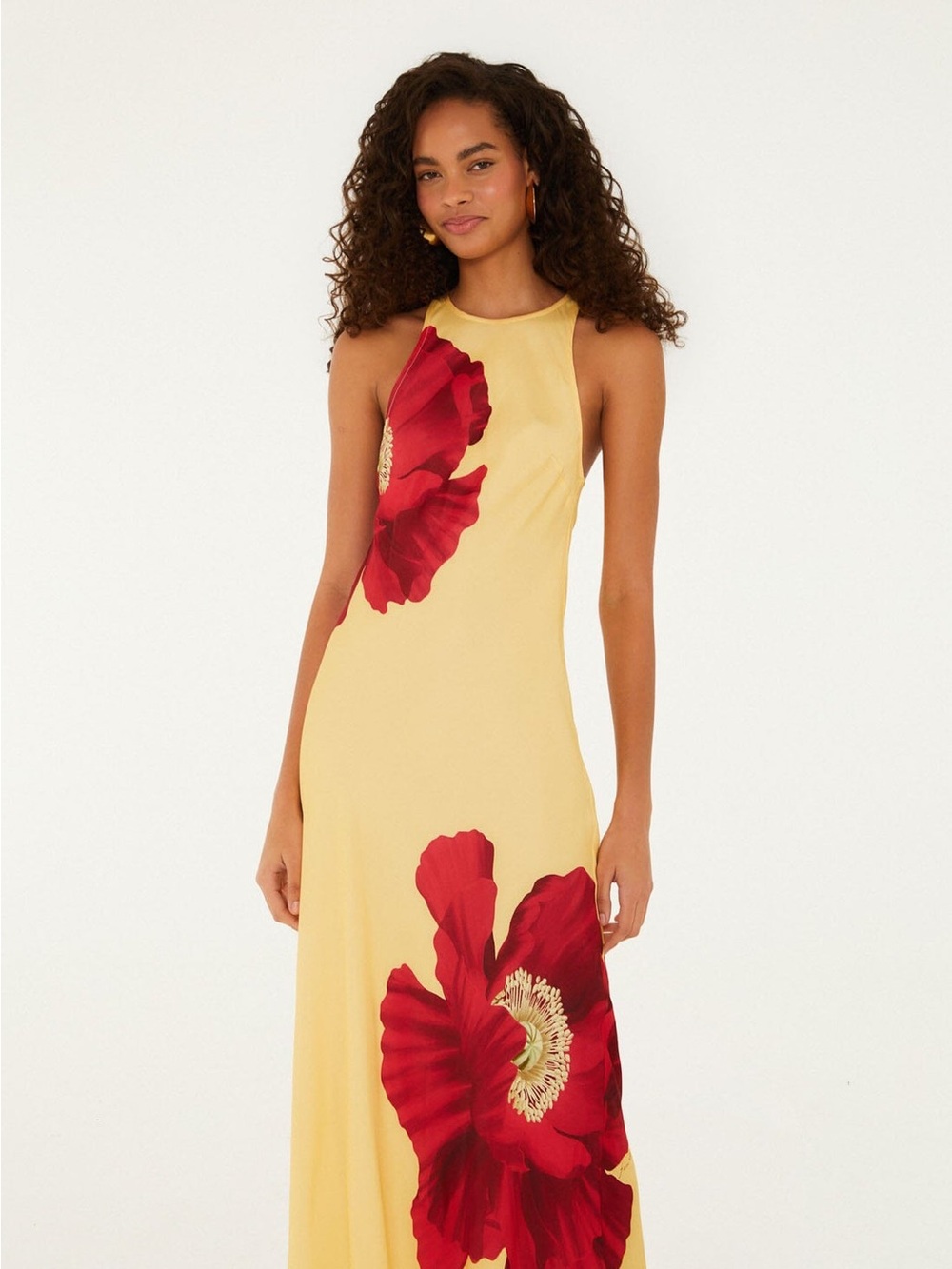 FARM Rio Yellow Poppy Flowers Sleeveless Maxi Dress - Picture 3 of 4